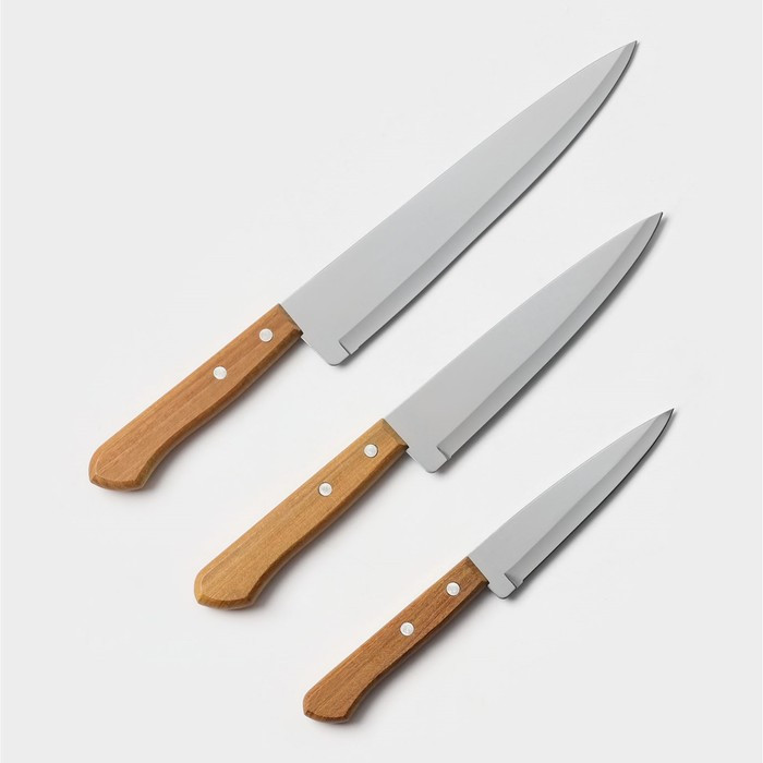 Набор кухонных ножей TRAMONTINA «Поварская тройка», 3 предмета: лезвие 12,5 см, 17,5 см, 23 см, ручка - фото 2 - id-p227302603