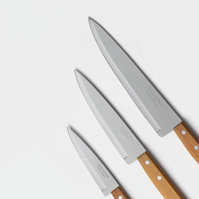 Набор кухонных ножей TRAMONTINA «Поварская тройка», 3 предмета: лезвие 12,5 см, 17,5 см, 23 см, ручка - фото 3 - id-p227302603