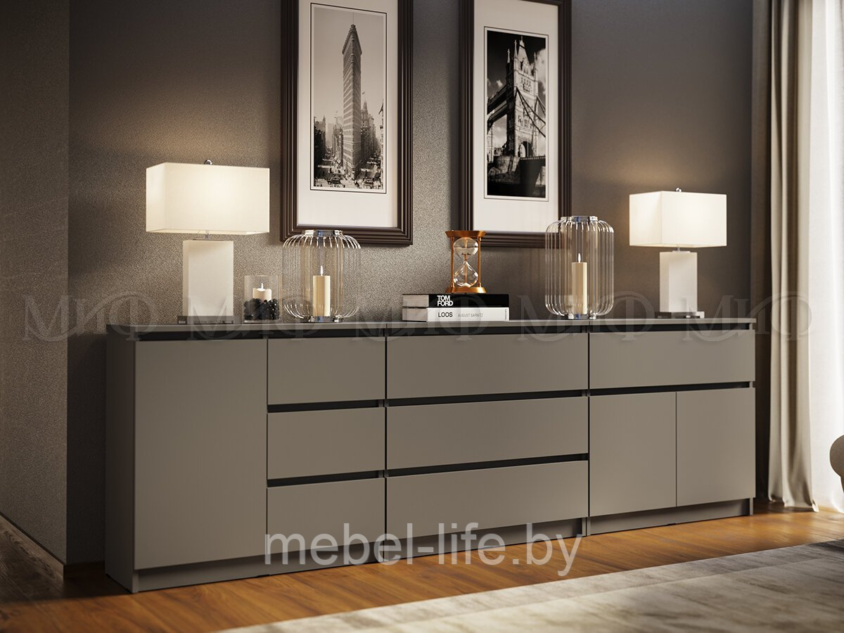 Комод Челси 2406 - Комплект - Графит (МИФ)