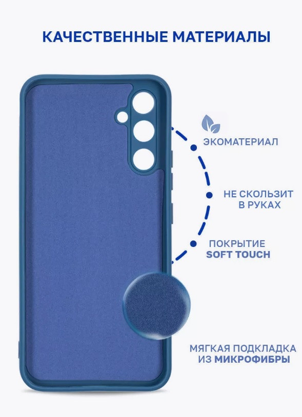 Чехол-накладка для Samsung Galaxy A34 SM-A346 Silicone Cover синий с бирюзой - фото 2 - id-p227303201