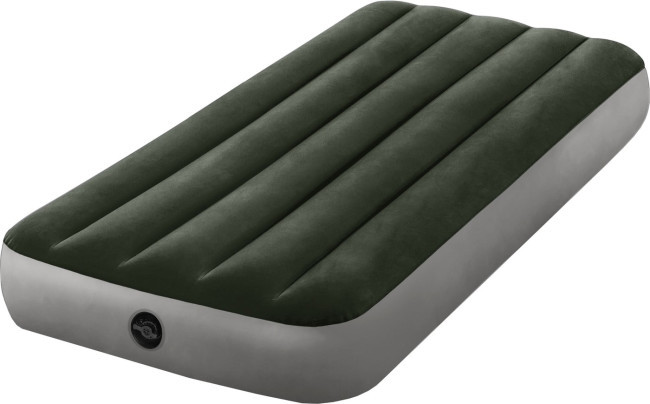 Надувной матрас Intex 64107 Classic Downy Airbed Fiber-Tech 99x191x25 см. Зелёный с серым - фото 1 - id-p227304978