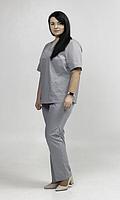 Медицинская женская блуза хирургичка (цвет серый)
