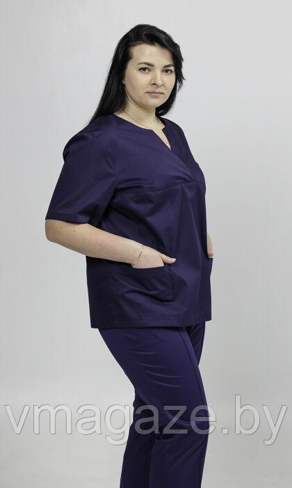 Медицинская женская блуза хирургичка (цвет темно-синий) - фото 4 - id-p203594113