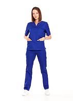 Медицинская женская блуза хирургичка (цвет синий)