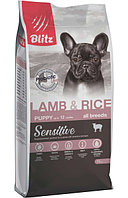Сухой корм для щенков Blitz Sensitive Puppy All Breeds (ягненок, рис) 12 кг