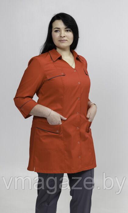 Костюм рабочий женский для персонала (отделка графит, цвет красный) - фото 3 - id-p204266139