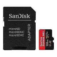 Карта памяти SanDisk Extreme PRO SDSQXCD-128G-GN6MA microSDXC Memory Card 128Gb UHS-I U3 V30 A2 + microSD-- SD