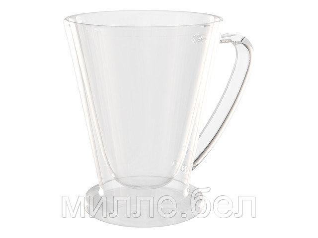 Кружка стеклянная с двойными стенками, 250 мл, серия Tenero, QWERTY (Чашка стеклянная, ручной работы, с - фото 1 - id-p227307053