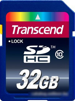 Карта памяти Transcend SDHC Class 10 32GB (TS32GSDHC10) - фото 1 - id-p227308359