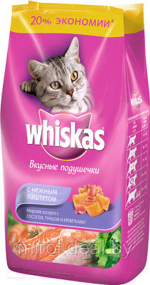 Сухой корм для кошек Whiskas Морское ассорти с лососем - фото 1 - id-p227309023
