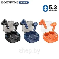 Беспроводные наушники Borofone BW37 TWS c режимом ENC цвет: синий, оранжевый, черный NEW