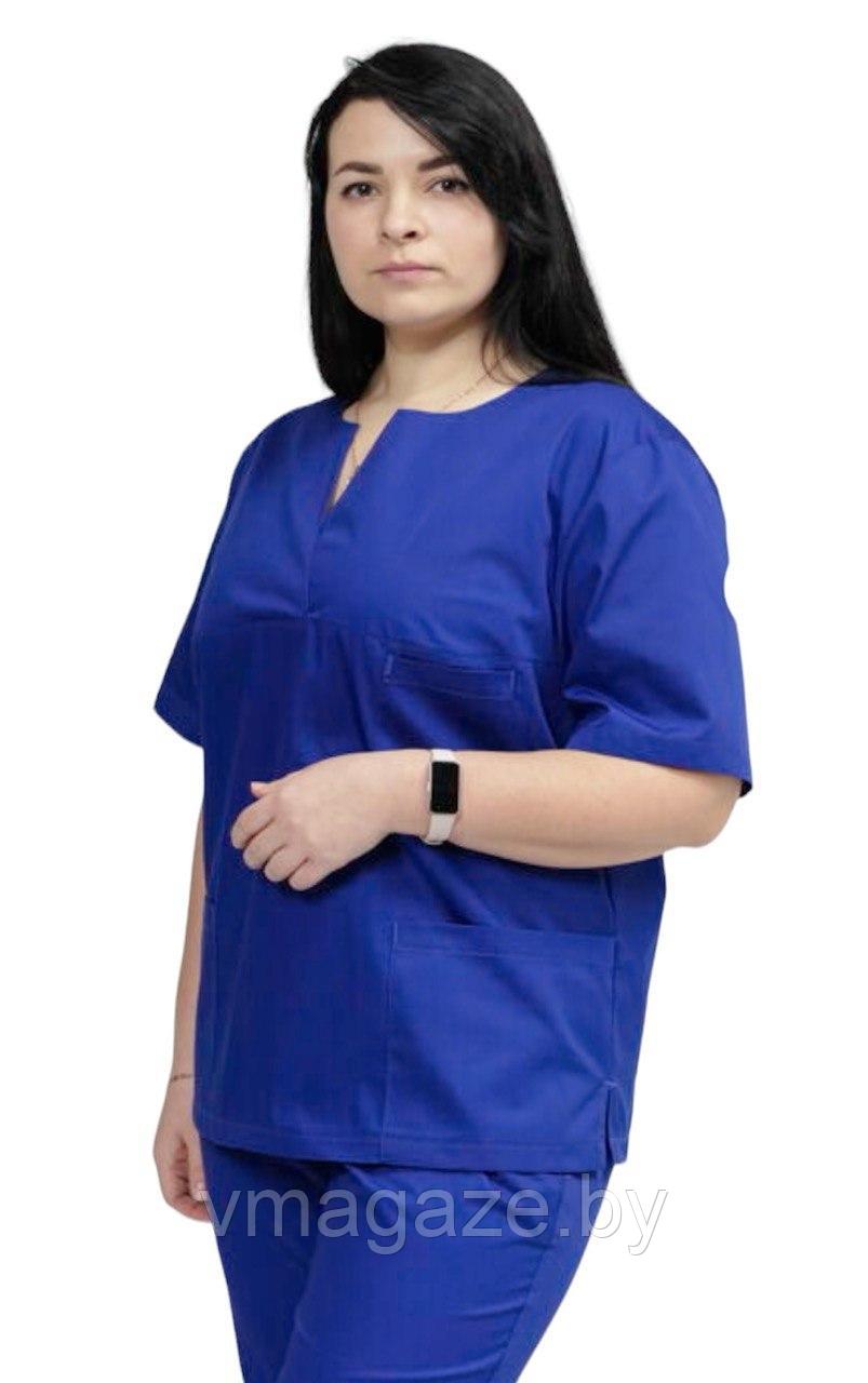 Медицинская женская блуза хирургичка (цвет синий) - фото 5 - id-p176475222