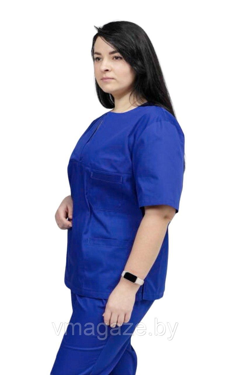 Медицинская женская блуза хирургичка (цвет синий) - фото 6 - id-p176475222