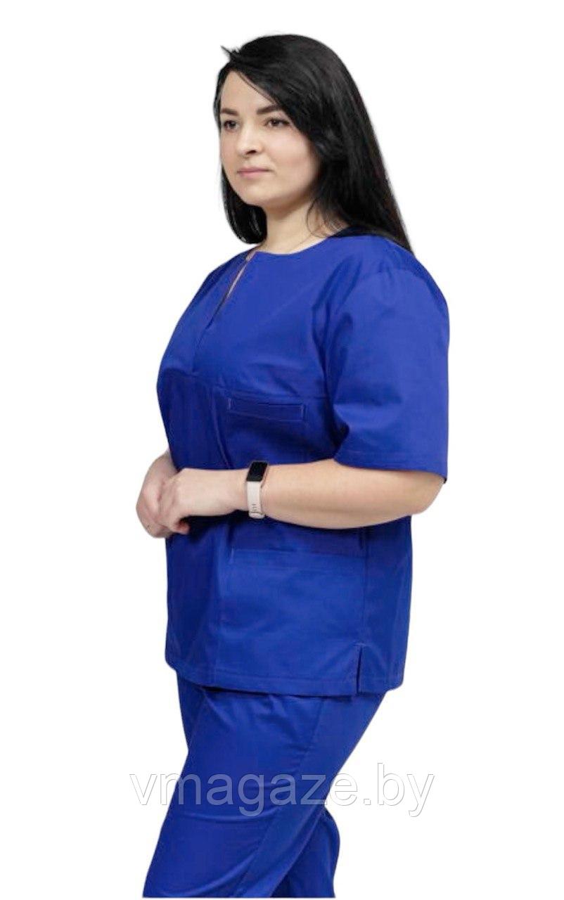 Медицинская женская блуза хирургичка (цвет синий) - фото 4 - id-p227305122