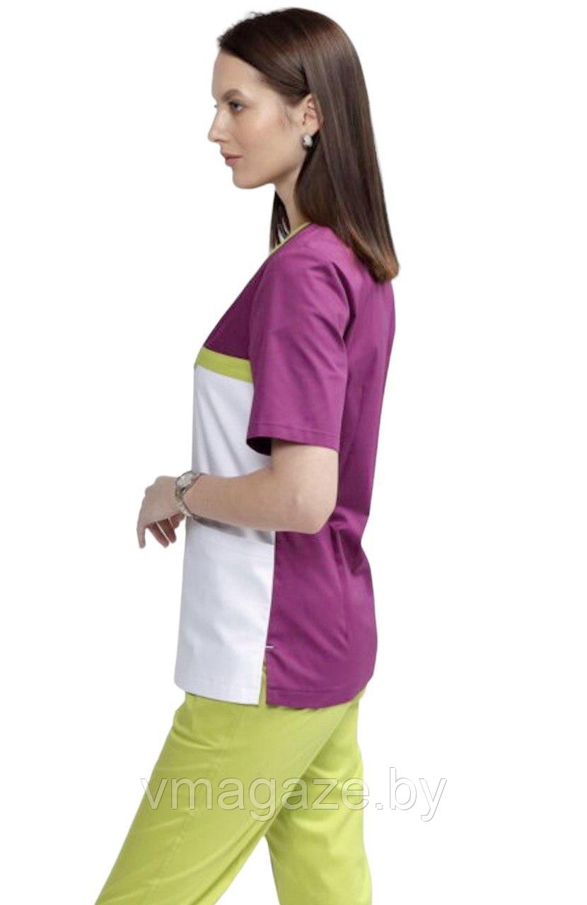 Медицинская женская блуза стрейч (цвет баклажан) - фото 8 - id-p176438319