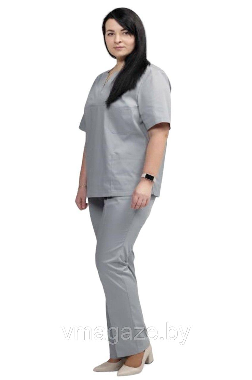 Медицинская женская блуза хирургичка (цвет серый) - фото 10 - id-p198357095