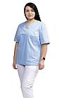 Медицинская женская блуза хирургичка (цвет голубой), фото 6