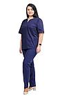 Медицинская женская блуза хирургичка (цвет темно-синий), фото 5