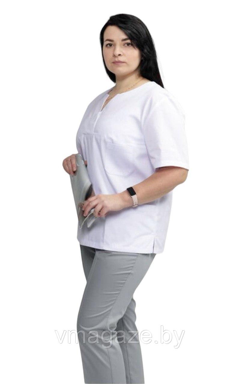 Медицинская женская блуза хирургичка (цвет белый) - фото 7 - id-p198361724