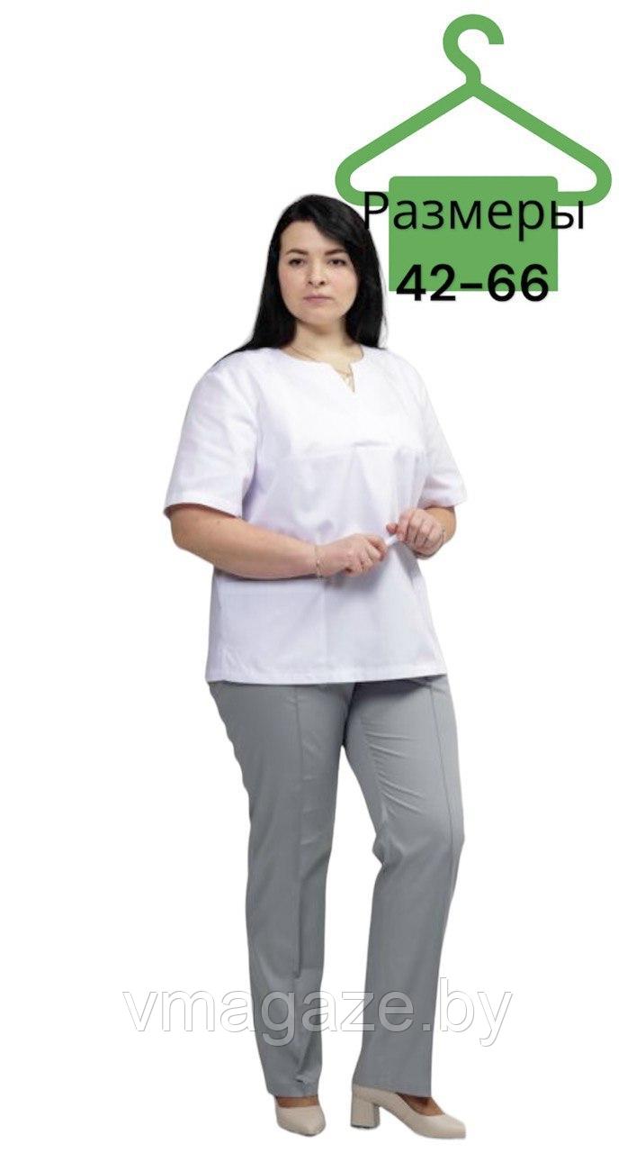 Медицинская женская блуза хирургичка (цвет белый) - фото 1 - id-p198361724