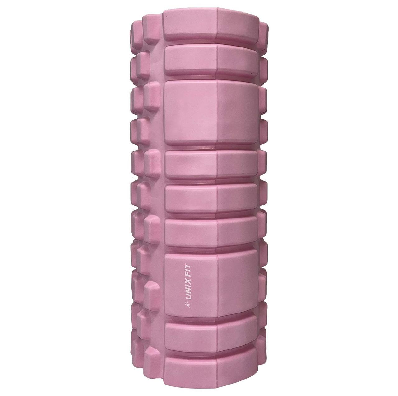 Ролик массажный для йоги и фитнеса UNIX Fit 45 см (розовый) - фото 1 - id-p226615397