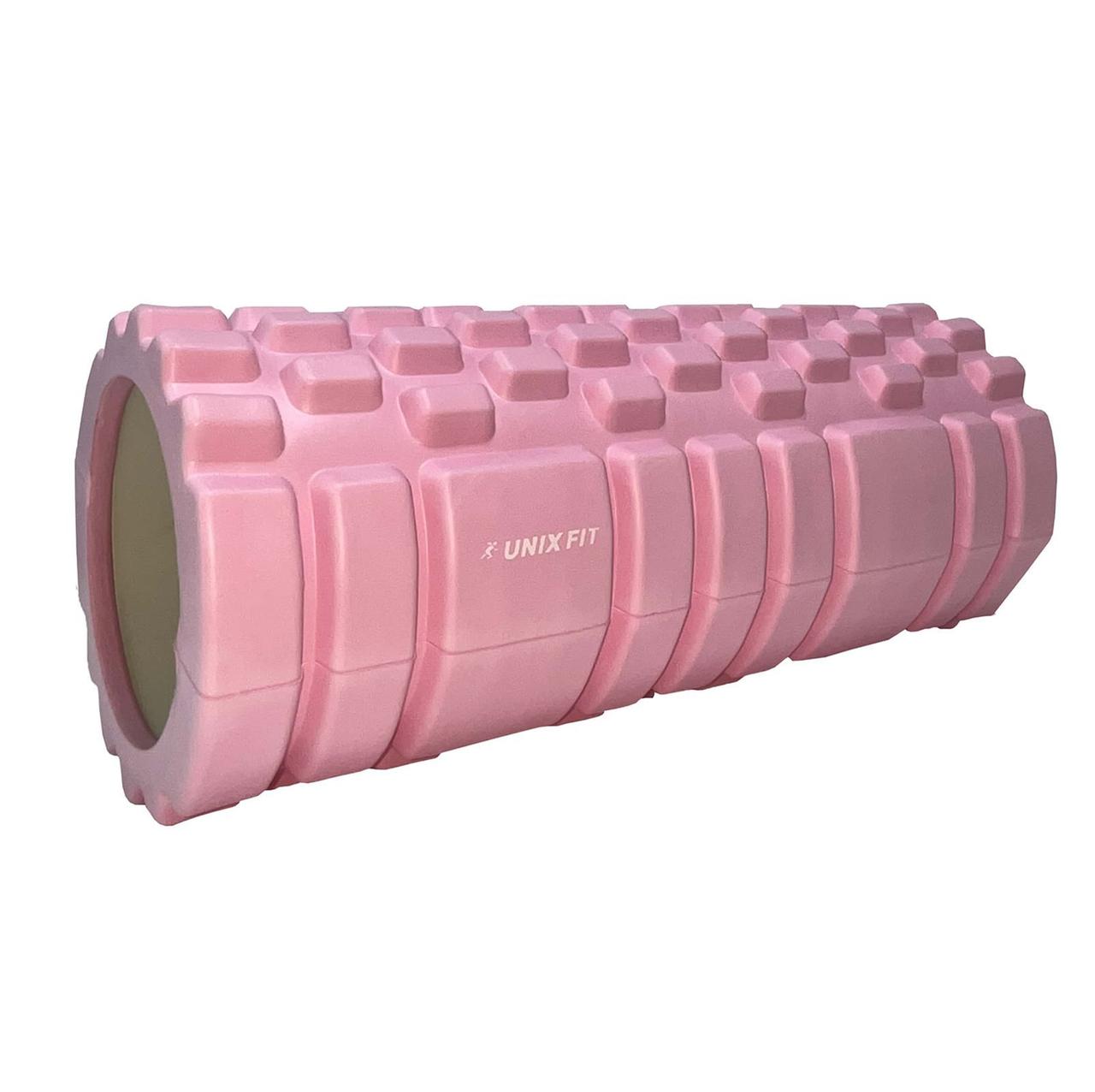 Ролик массажный для йоги и фитнеса UNIX Fit 45 см (розовый) - фото 2 - id-p226615397