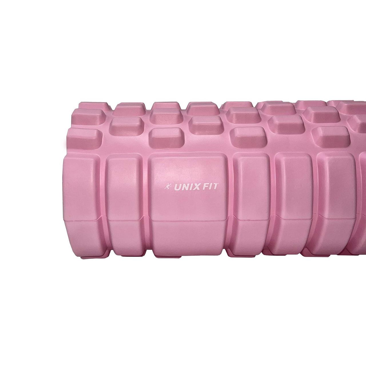 Ролик массажный для йоги и фитнеса UNIX Fit 45 см (розовый) - фото 5 - id-p226615397