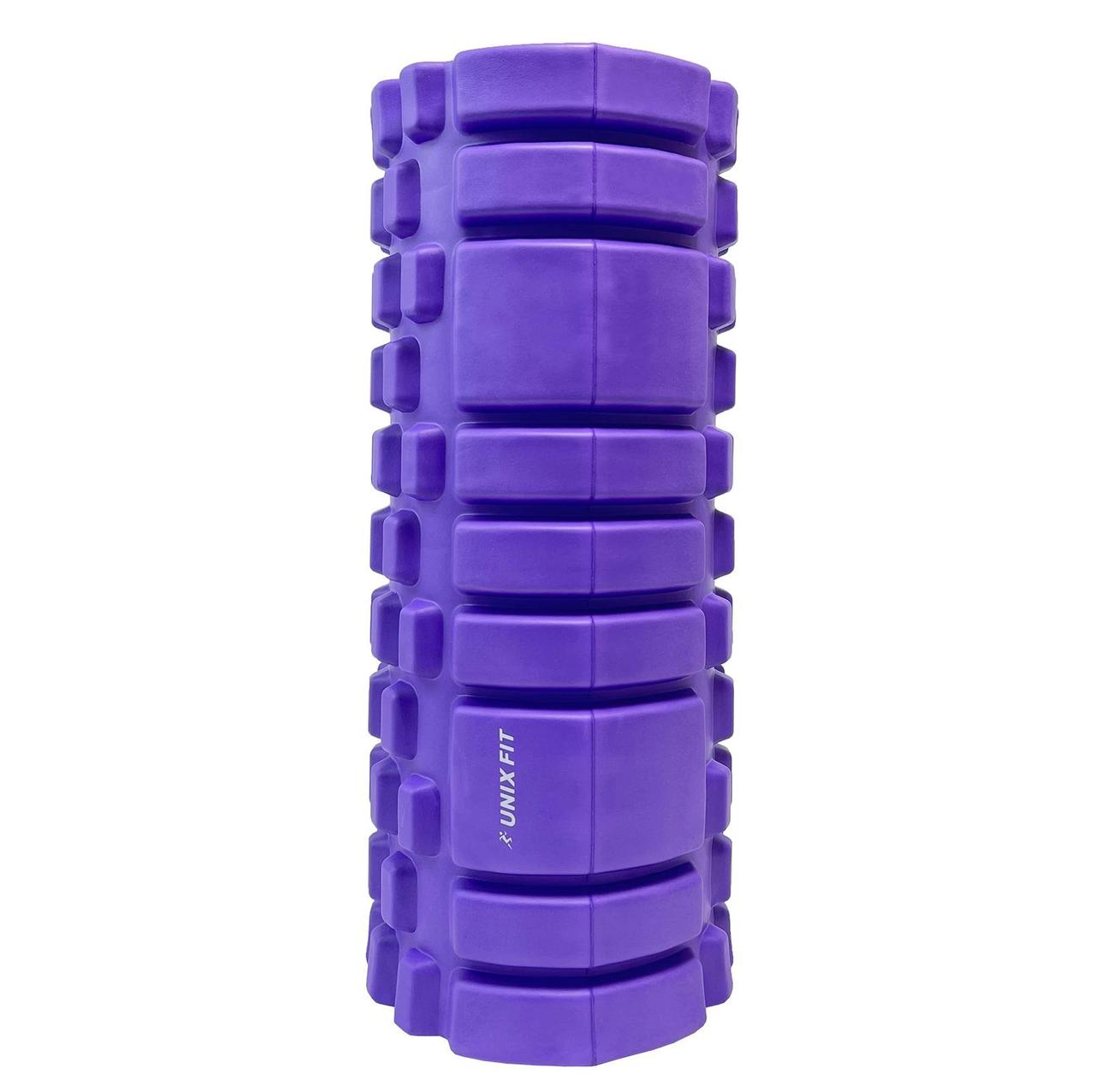 Ролик массажный для йоги и фитнеса UNIX Fit 45 см (фиолетовый) - фото 1 - id-p226615399
