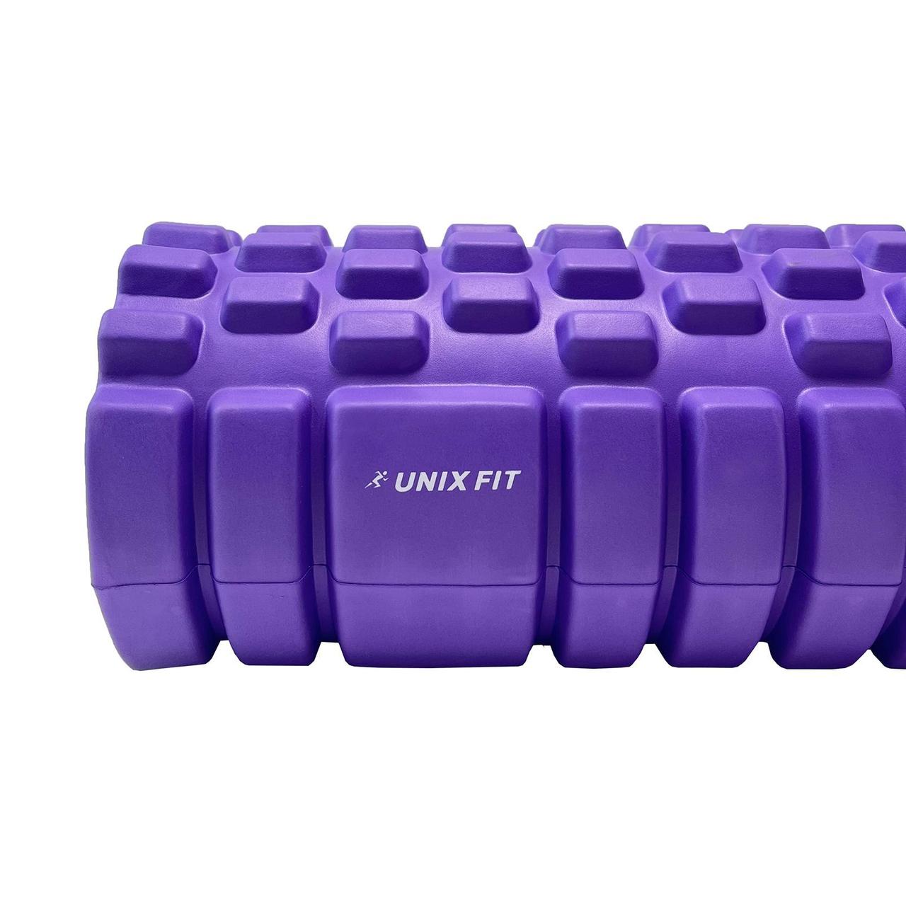 Ролик массажный для йоги и фитнеса UNIX Fit 45 см (фиолетовый) - фото 2 - id-p226615399