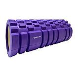 Ролик массажный для йоги и фитнеса UNIX Fit 45 см (фиолетовый), фото 3