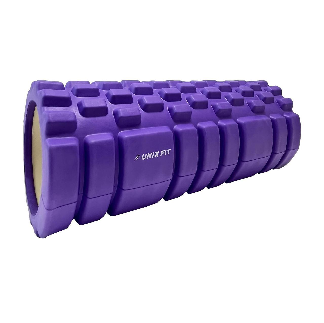 Ролик массажный для йоги и фитнеса UNIX Fit 45 см (фиолетовый) - фото 3 - id-p226615399