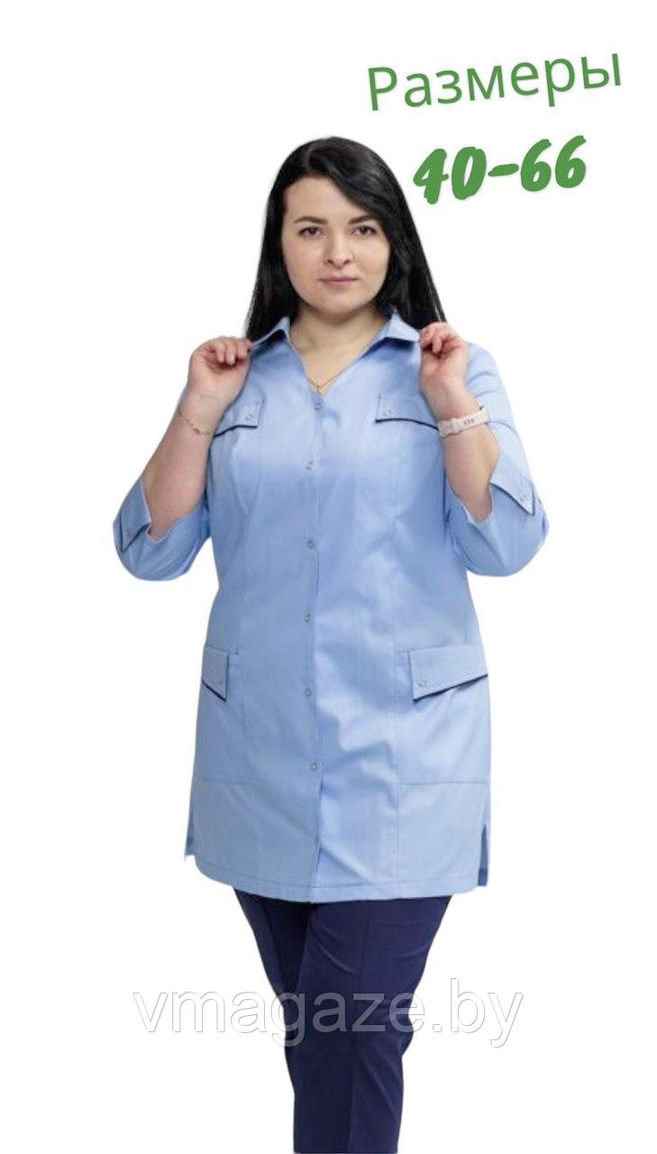 Костюм рабочий женский для персонала (цвет голубой) - фото 1 - id-p227305868