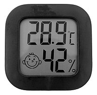 Комнатный термометр гидрометр черный SiPL