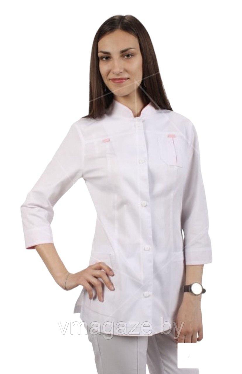 Медицинский костюм женский (цвет белый, с отделкой) - фото 3 - id-p176507487