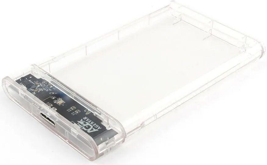 Внешний корпус для HDD/SSD AgeStar 3UB2P4C SATA III пластик прозрачный 2.5" - фото 1 - id-p227318335