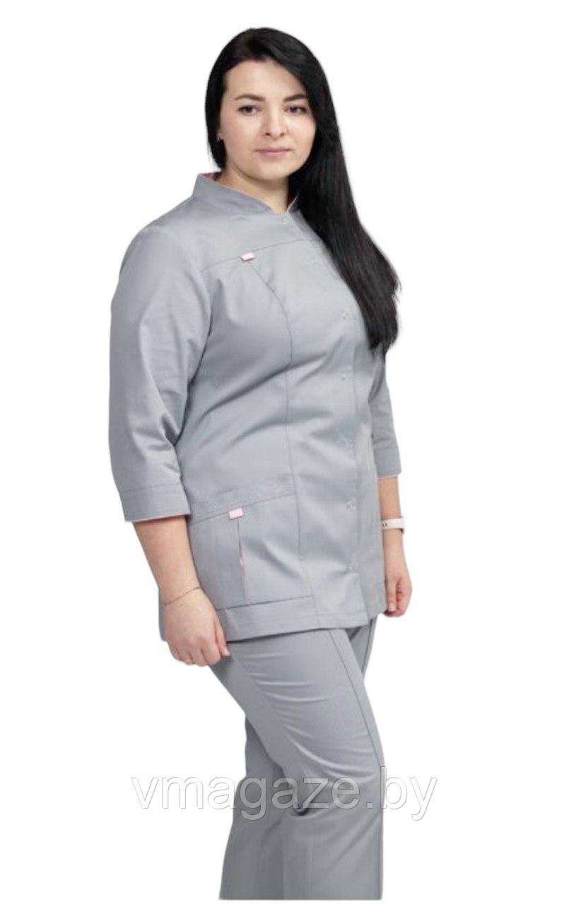 Медицинский костюм, женский (цвет серый) - фото 3 - id-p208836787