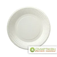Тарелка круглая, картон, белая, d230 мм, 50шт/упак, НЕПЛАСТИК