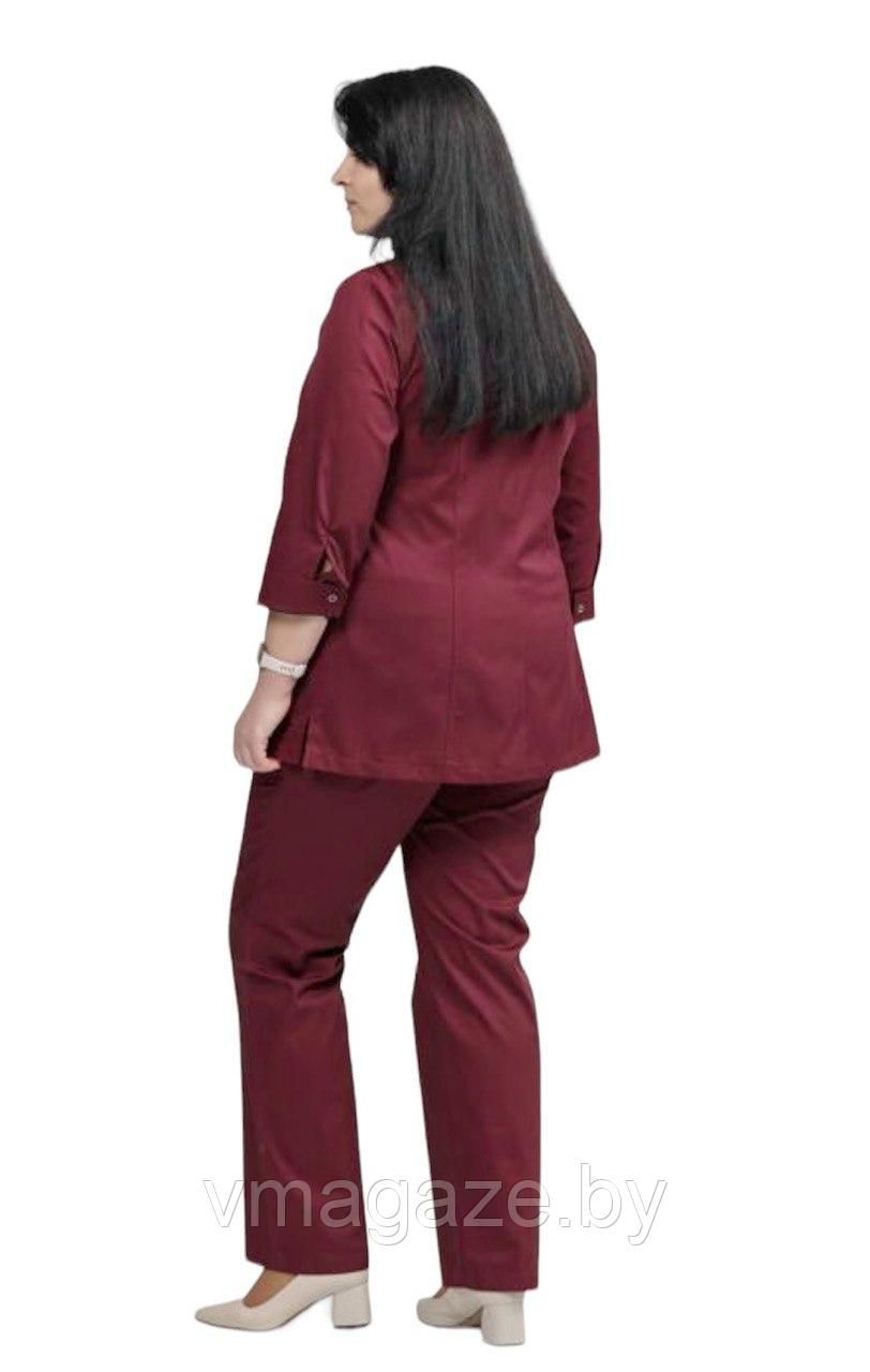 Медицинский костюм, женский (цвет бордовый) - фото 4 - id-p176507481