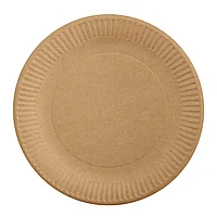 Тарелка круглая, картон, крафт, d180 мм, 50шт/упак