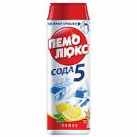 Чистящее средство 480 г, ПЕМОЛЮКС Сода-5, "Лимон", порошок