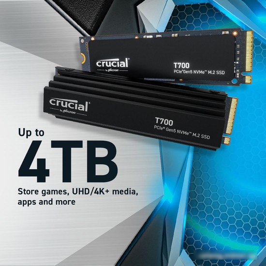 SSD Crucial T700 1TB CT1000T700SSD5 - фото 4 - id-p227320264
