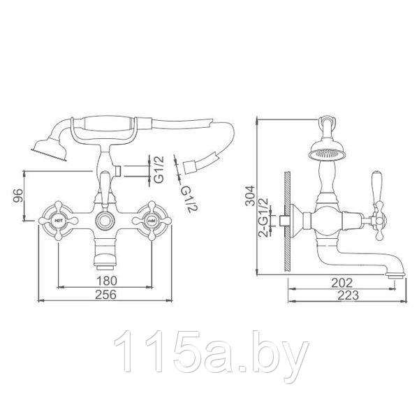 Смеситель для ванны GERHANS K13001 - фото 3 - id-p64882603