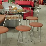 Табурет SITUP TEDDY chrome молочный 36 см, фото 5