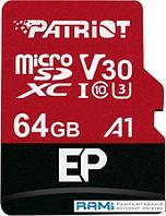 Карта памяти Patriot microSDXC EP Series PEF64GEP31MCX 64GB (с адаптером)