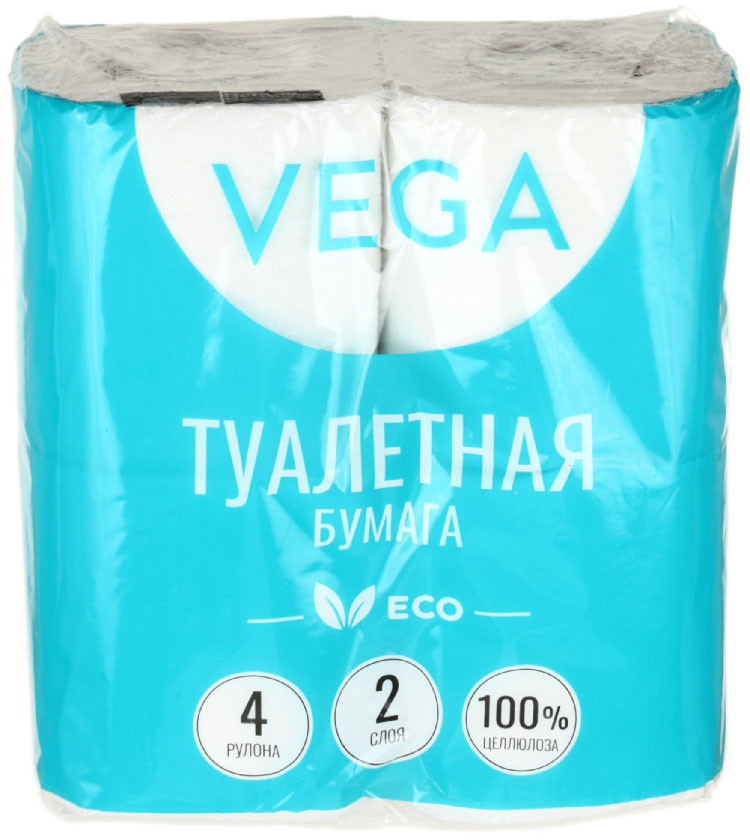 Бумага туалетная Vega «Эко» 4 рулона, ширина 90 мм, белая - фото 2 - id-p227302368