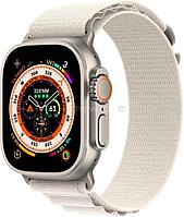 Умные часы Apple Watch Ultra LTE 49 мм (титановый корпус, титановый/звездный свет, текстильный ремешок размера