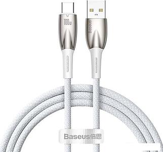 Кабель Baseus Glimmer Series Fast Charging Data Cable USB Type-A - Type-C 100W CADH000402 (1 м, белы