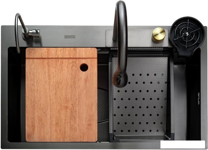Кухонная мойка Avina Futur FK 7546 Rbe Multi Embossing (черный нано) - фото 1 - id-p227202917