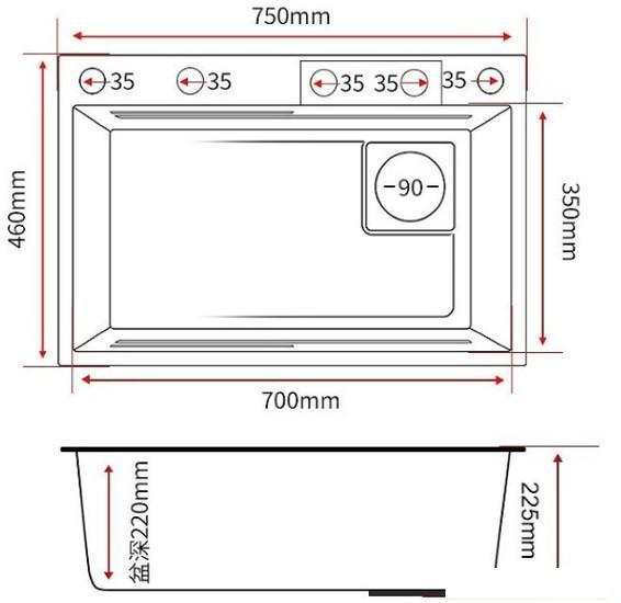 Кухонная мойка Avina Futur FK 7546 Rbe Multi Embossing (черный нано) - фото 10 - id-p227202917