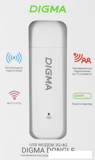 4G модем Digma WiFi DW1960 3G/4G (белый) - фото 5 - id-p227203179
